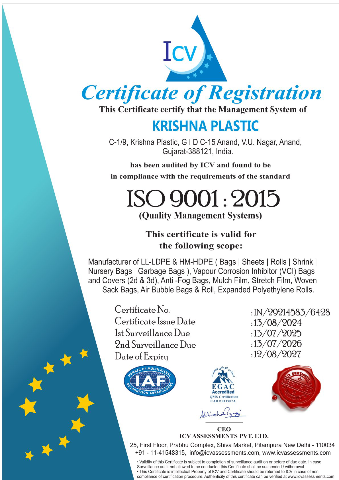 ISO 9001:2015 Certificate